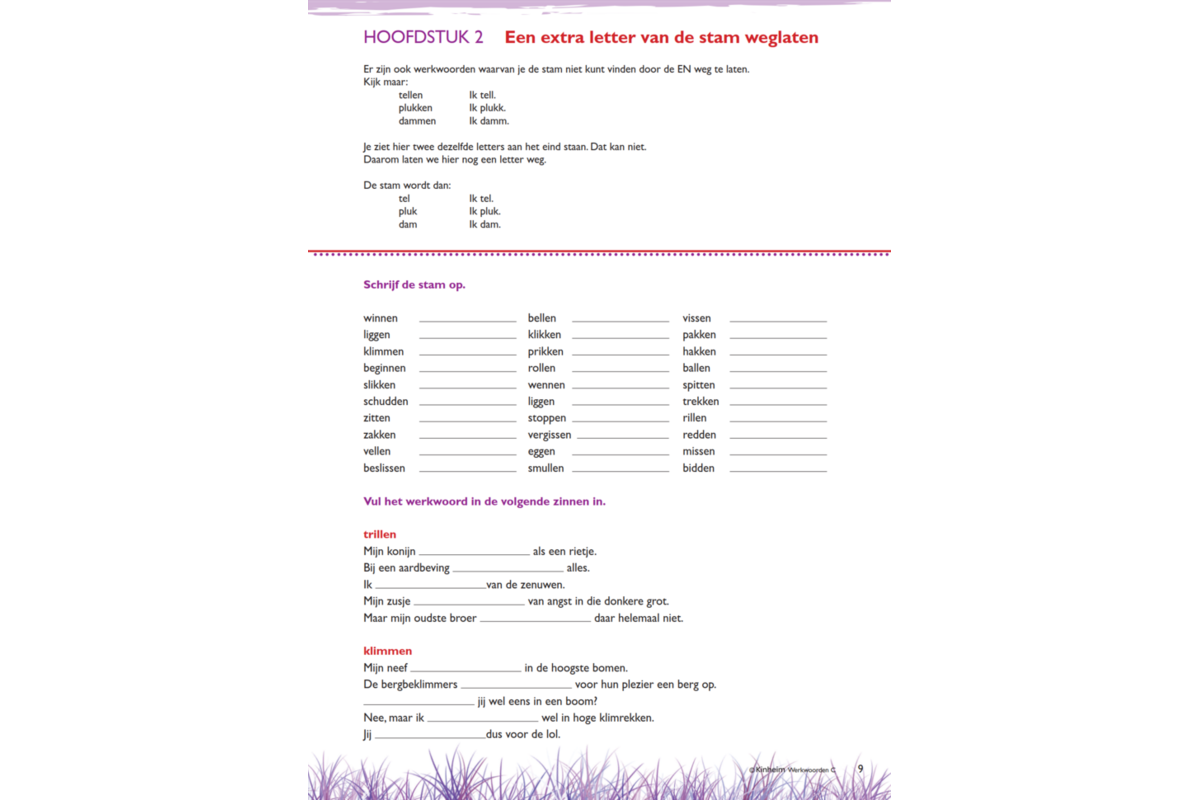 Werkwoorden deel C (5 stuks)