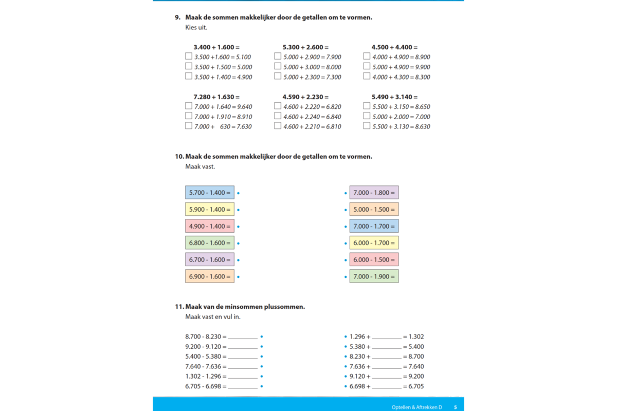 Kerndoeltrainer Optellen & Aftrekken D (5 stuks)