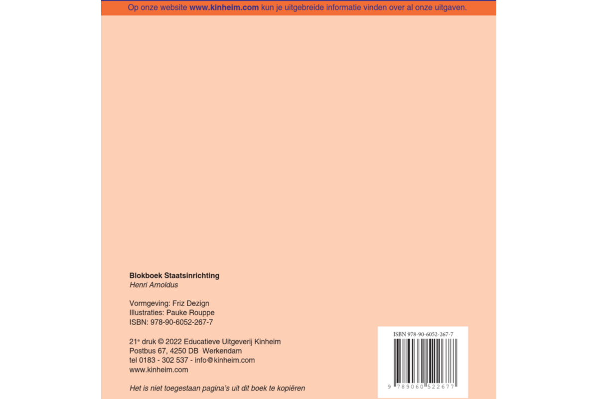 Blokboek staatsinrichting (5 stuks)