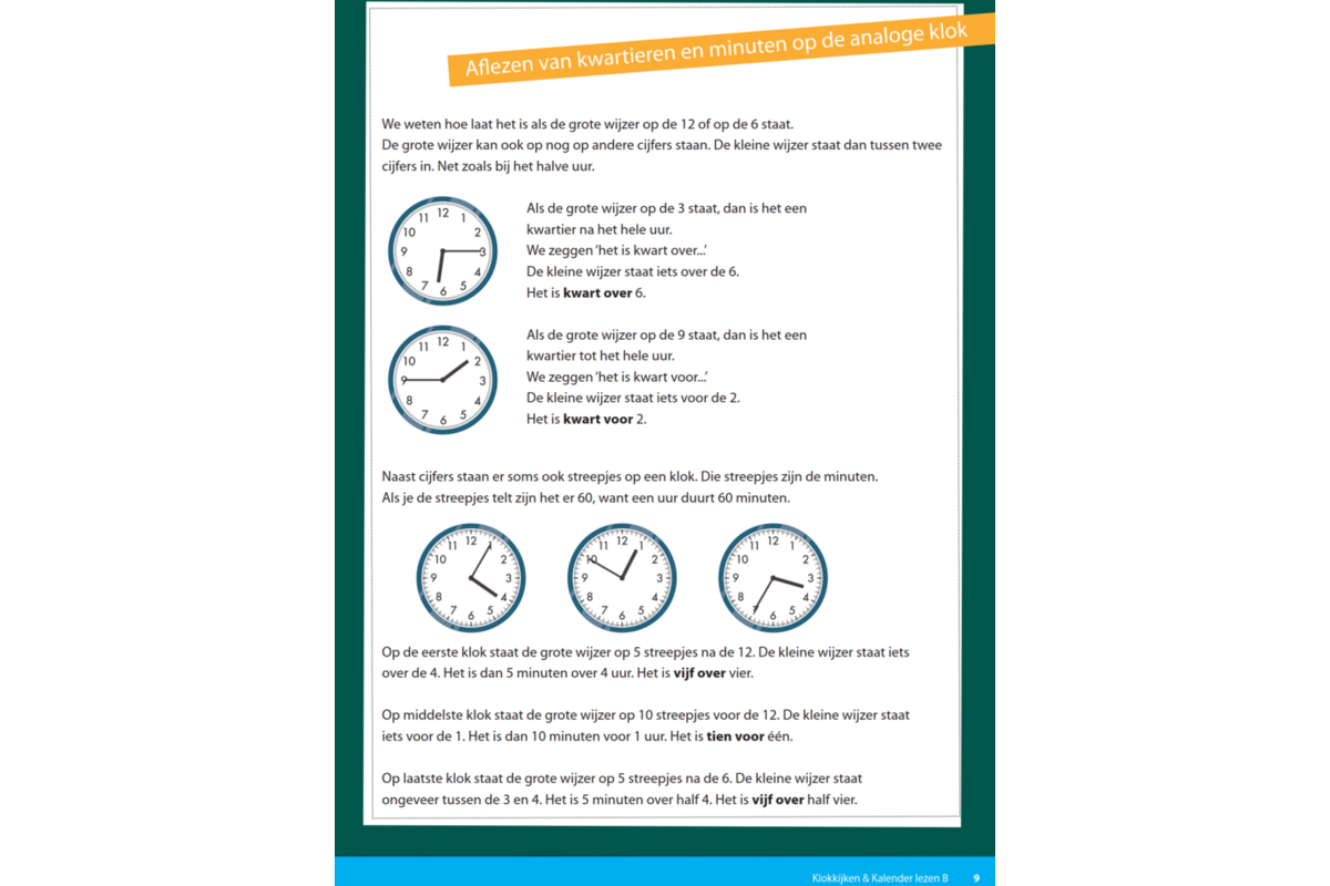 Kerndoeltrainer Klokkijken & Kalender lezen B (5 stuks)