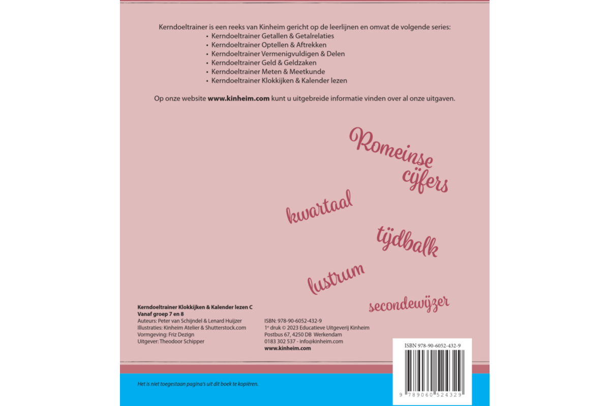 Kerndoeltrainer Klokkijken & Kalender lezen C (5 stuks)