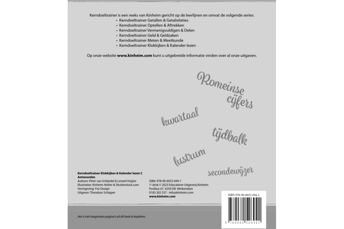 Kerndoeltrainer Klokkijken & Kalender lezen C Antwoorden