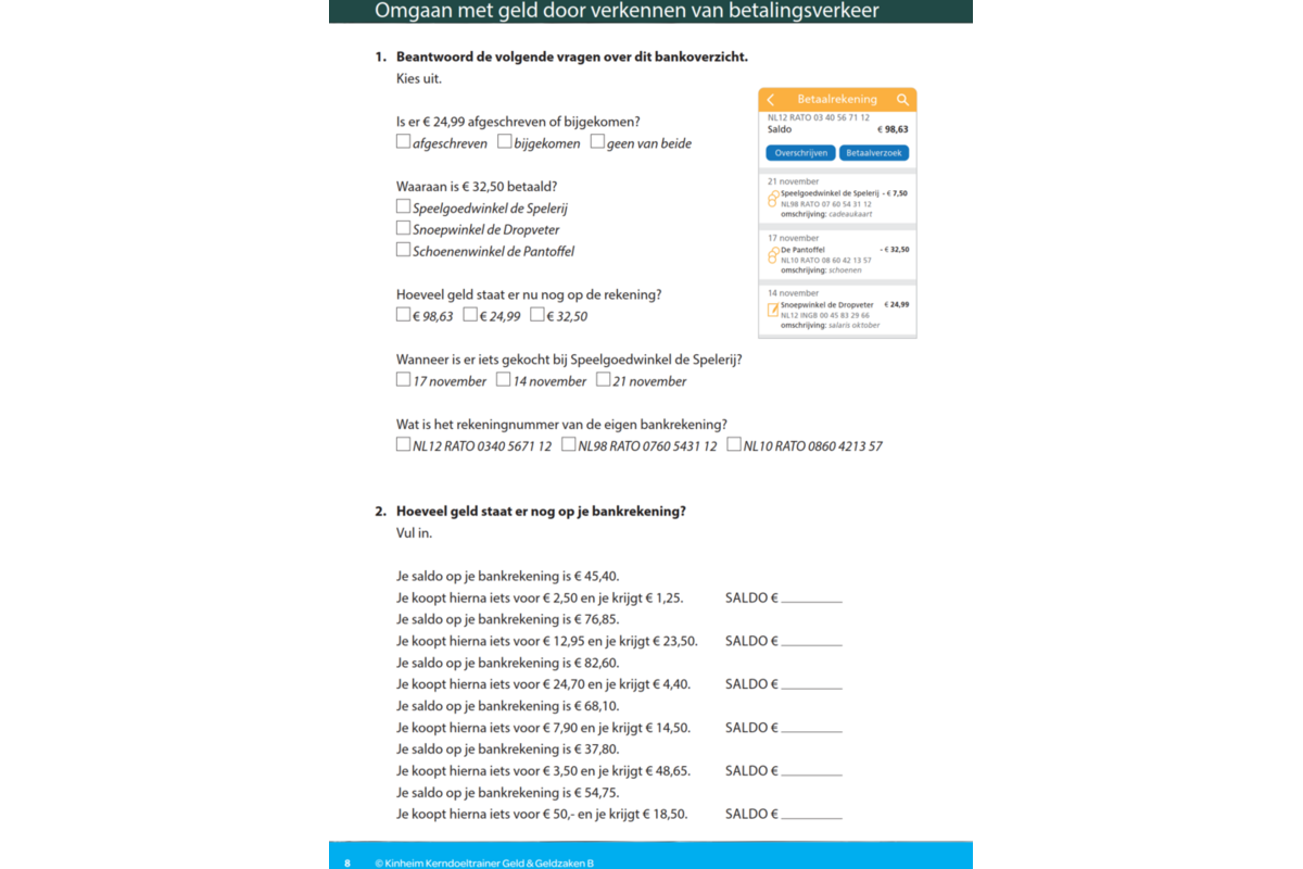 Kerndoeltrainer Geld & Geldzaken B (5 stuks)
