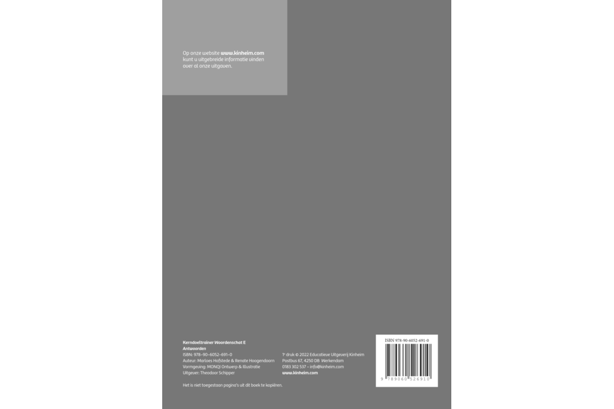 Kerndoeltrainer Woordenschat E antwoordenboek