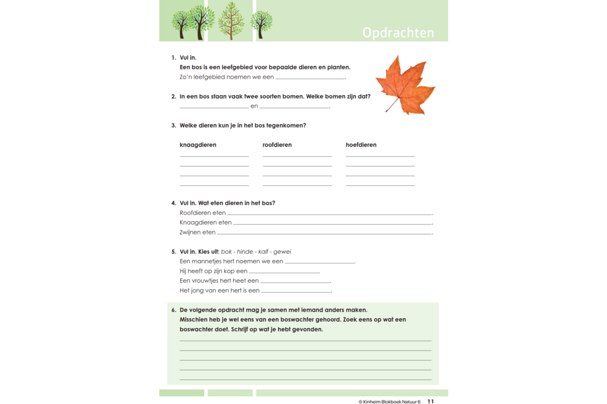 Blokboek natuur groep 6 (5 stuks)