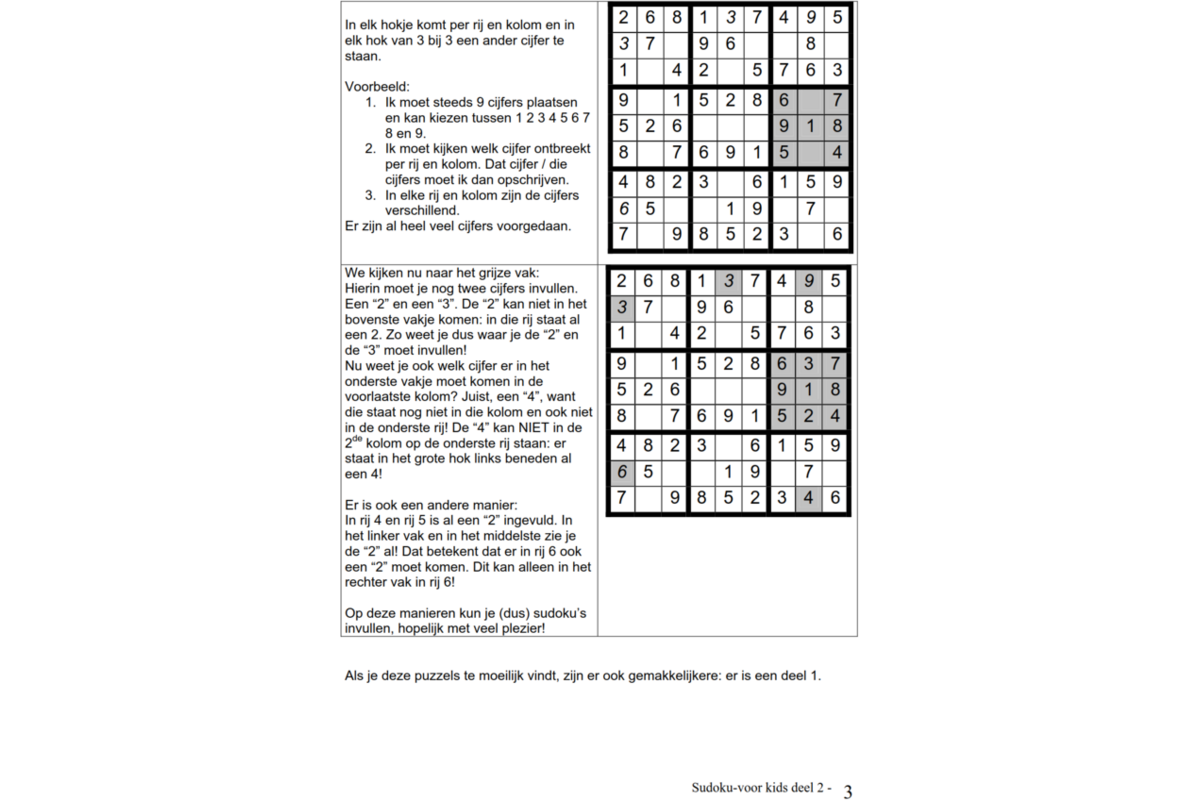 Sudoku voor Kids 2 groep 4