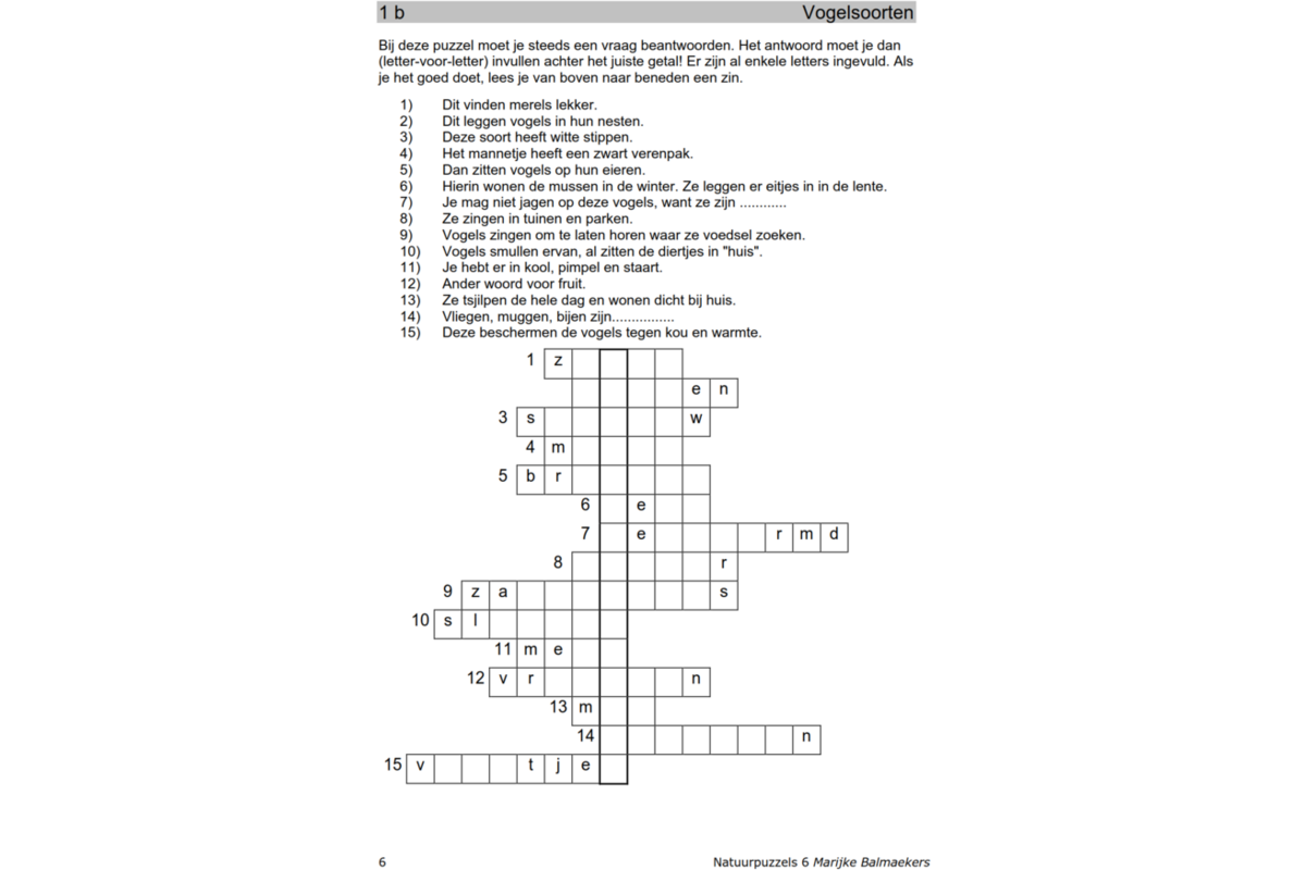 Natuurpuzzels groep 6 (5 stuks)