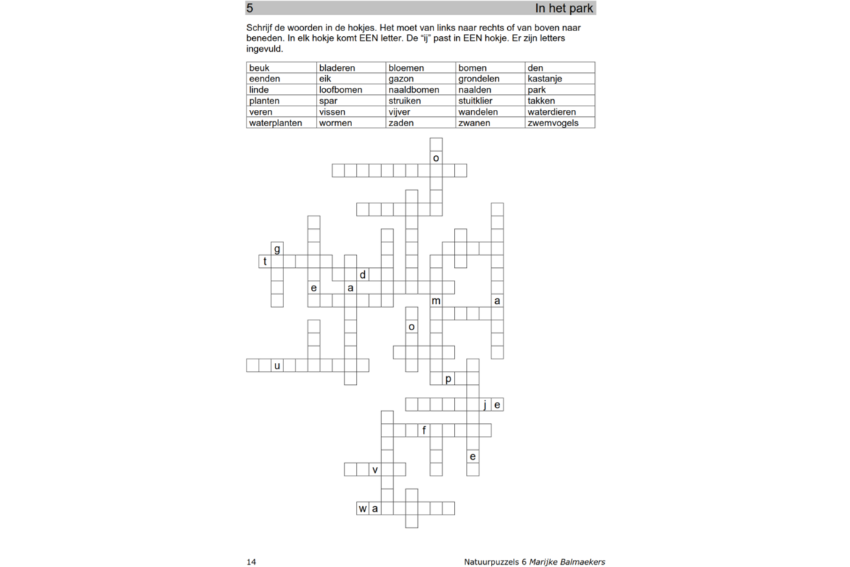 Natuurpuzzels groep 6 (5 stuks)