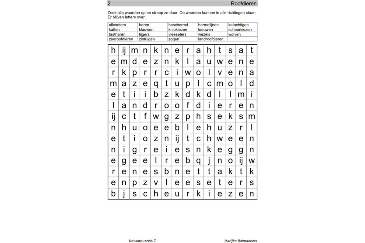 Natuurpuzzels groep 7 (5 stuks)