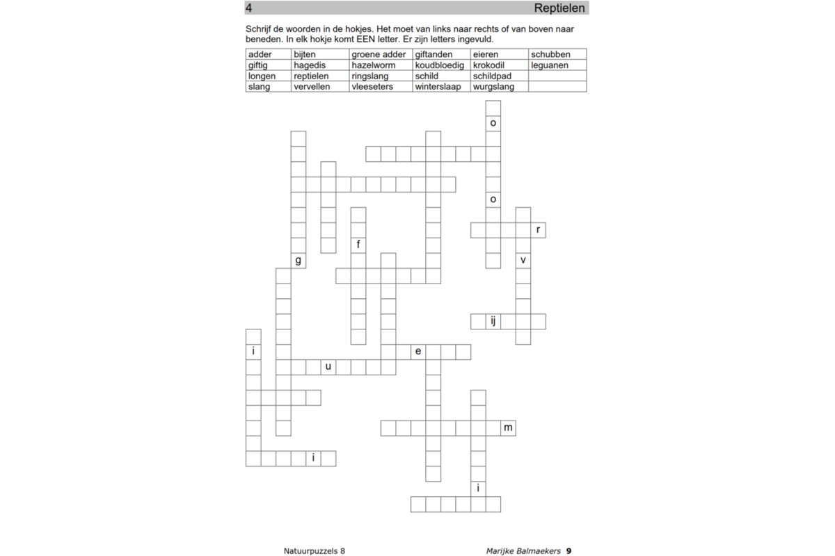 Natuurpuzzels groep 8 (5 stuks)