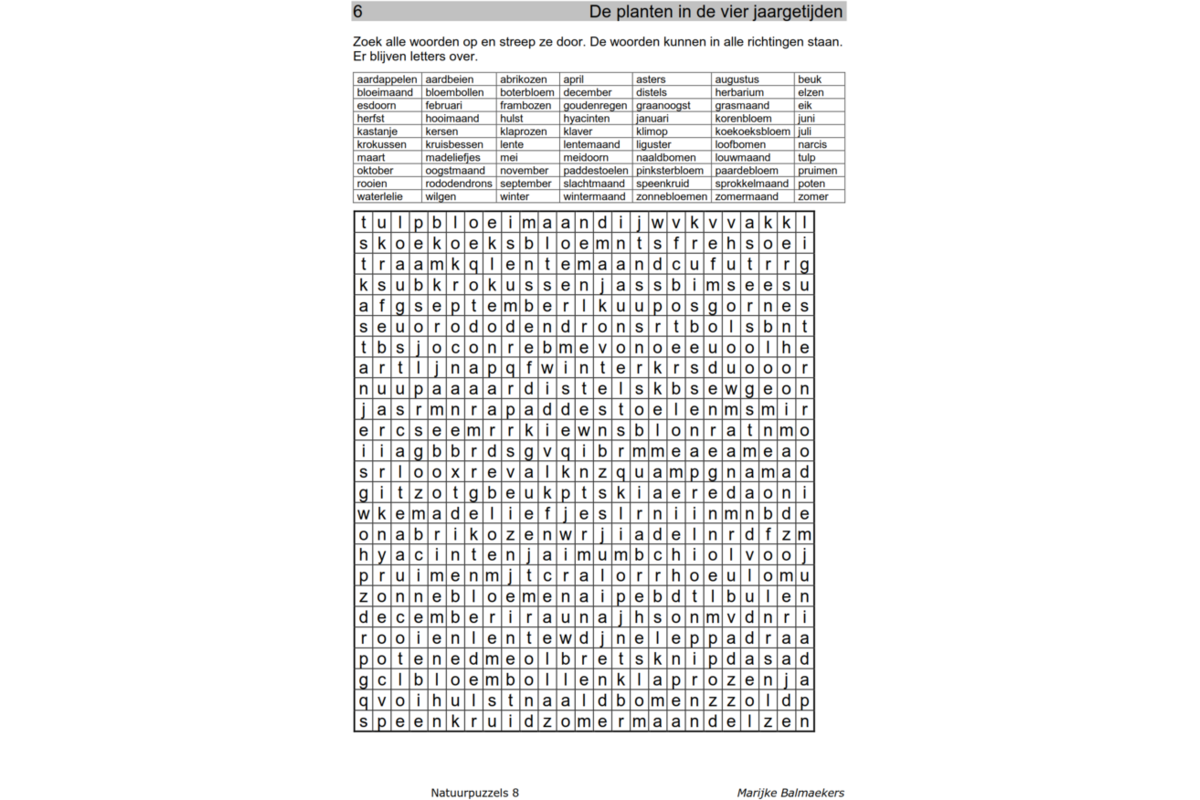 Natuurpuzzels groep 8 (5 stuks)