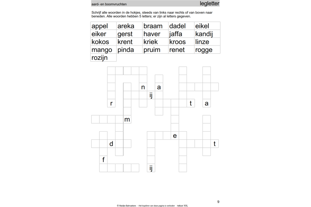 Natuurpuzzels XXL groep 8 (5 stuks)