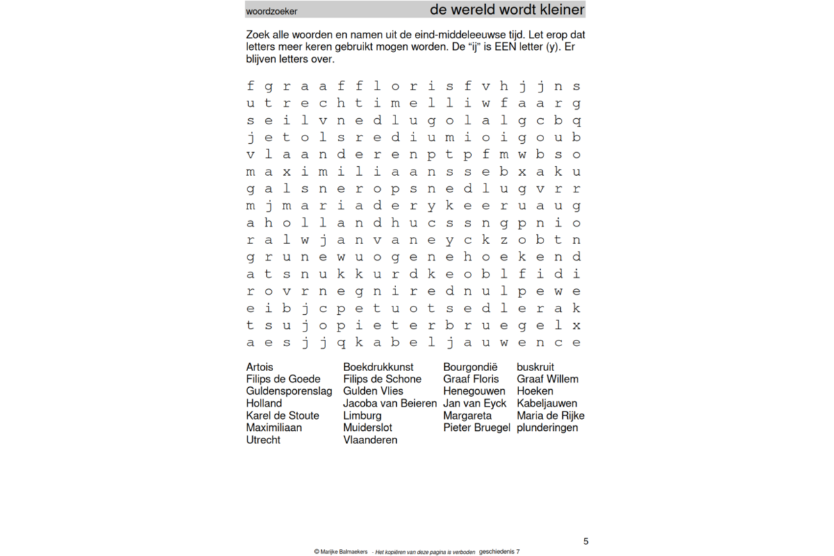 Geschiedenispuzzels groep 7 deel 2 (5 stuks)