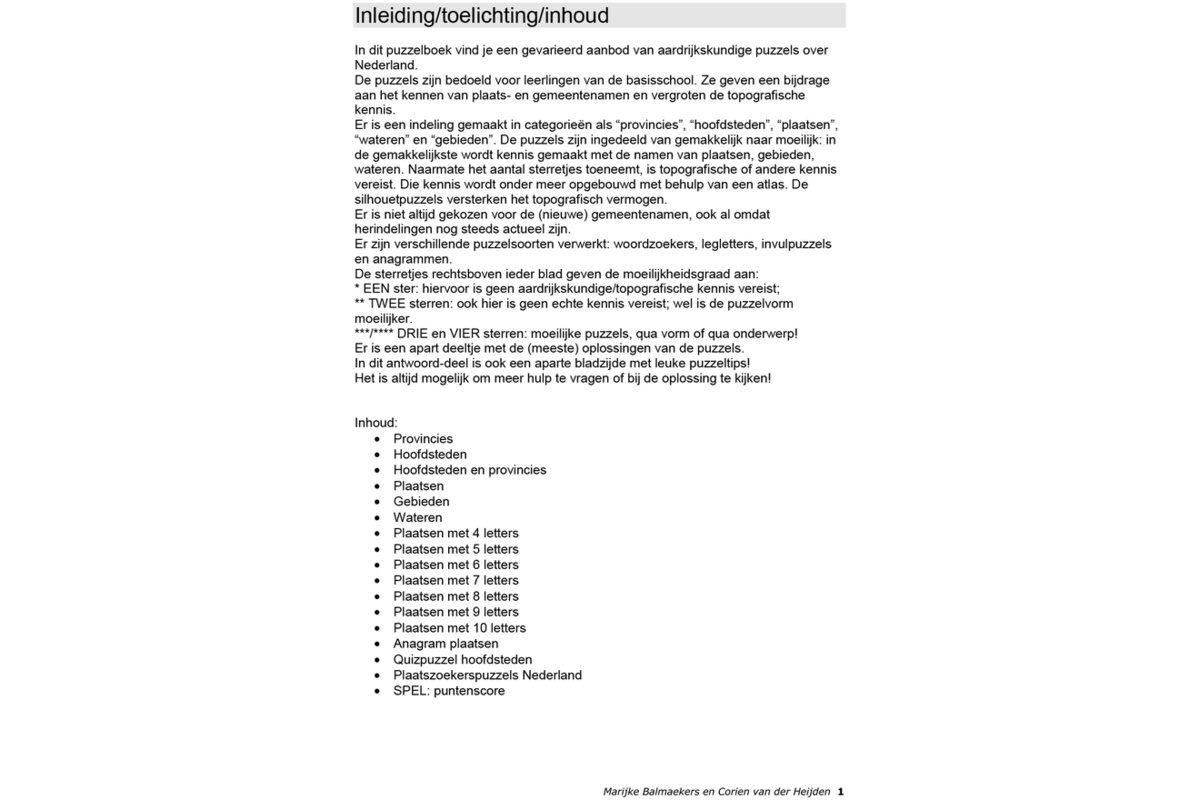 Aardrijkskundepuzzels groep 5 Nederland