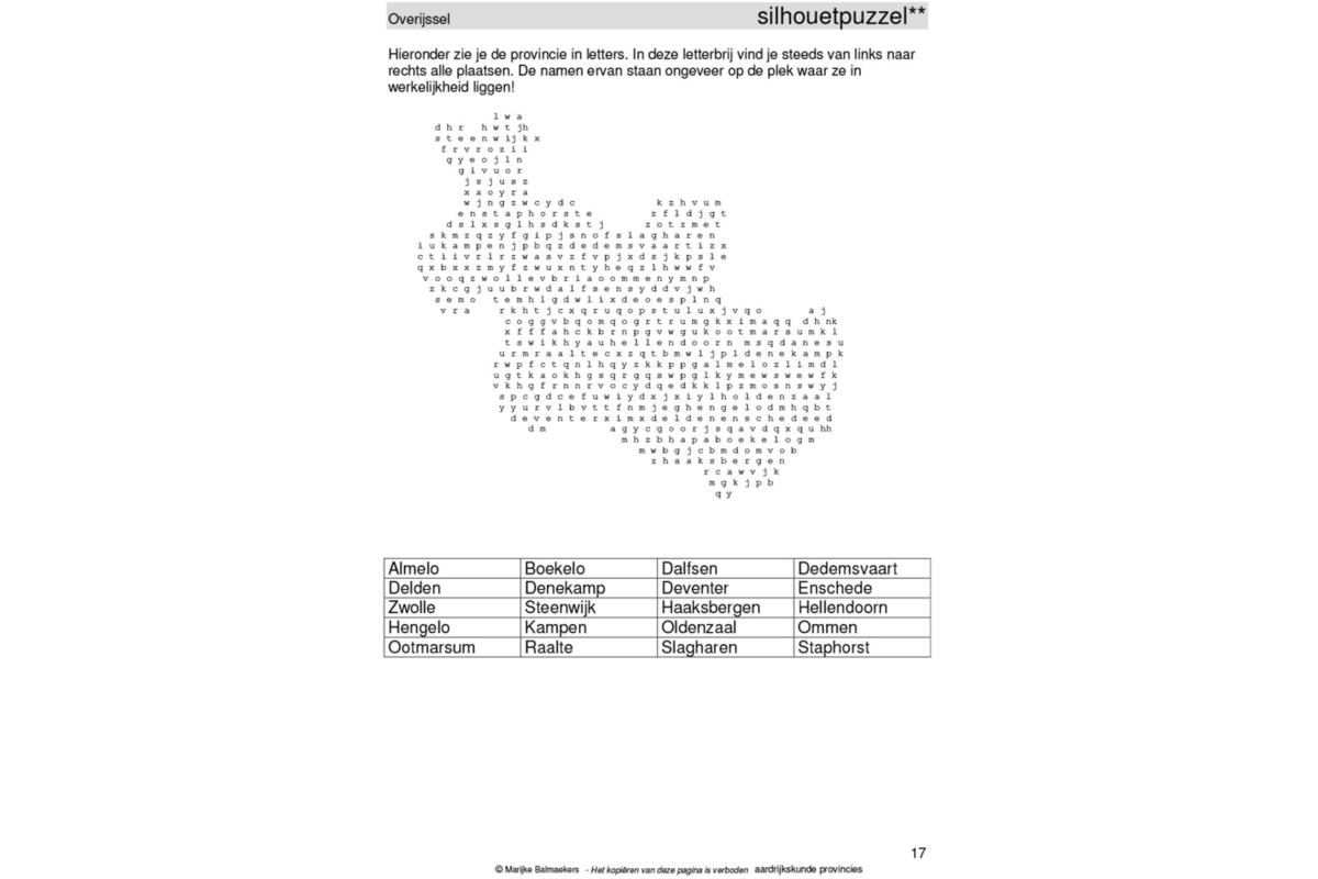Aardrijkskundepuzzels groep 6 Nederland provincies (5 stuks)