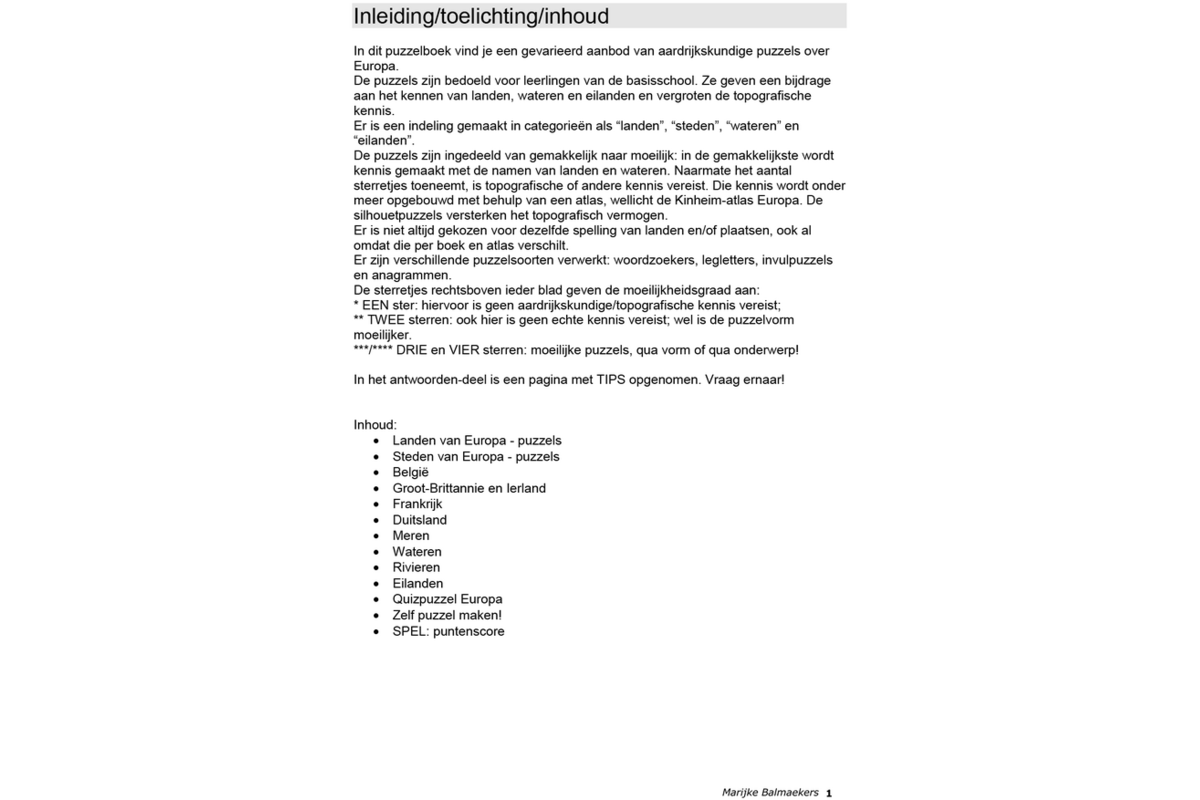 Aardrijkskundepuzzels groep 7 Europa