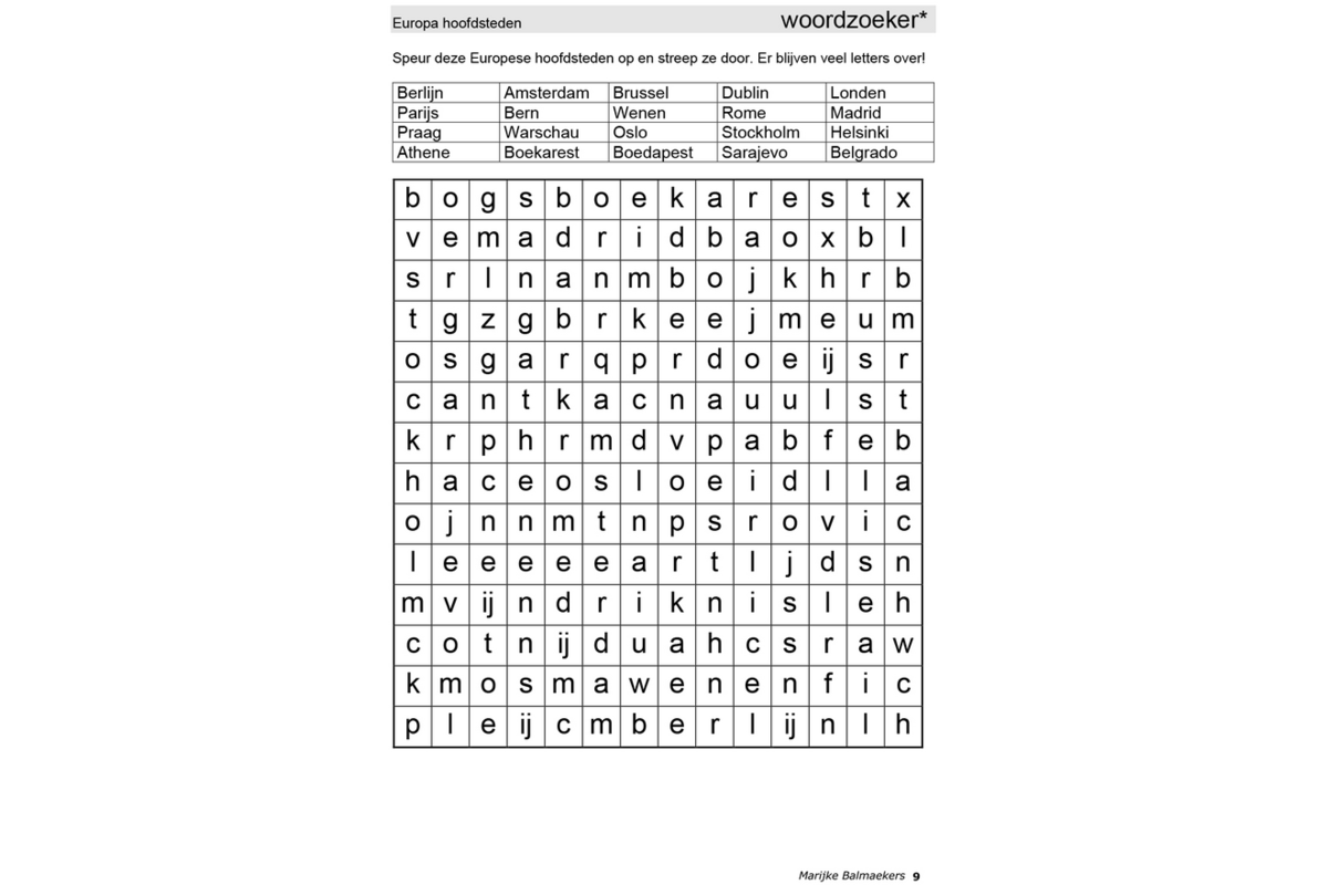 Aardrijkskundepuzzels groep 7 Europa