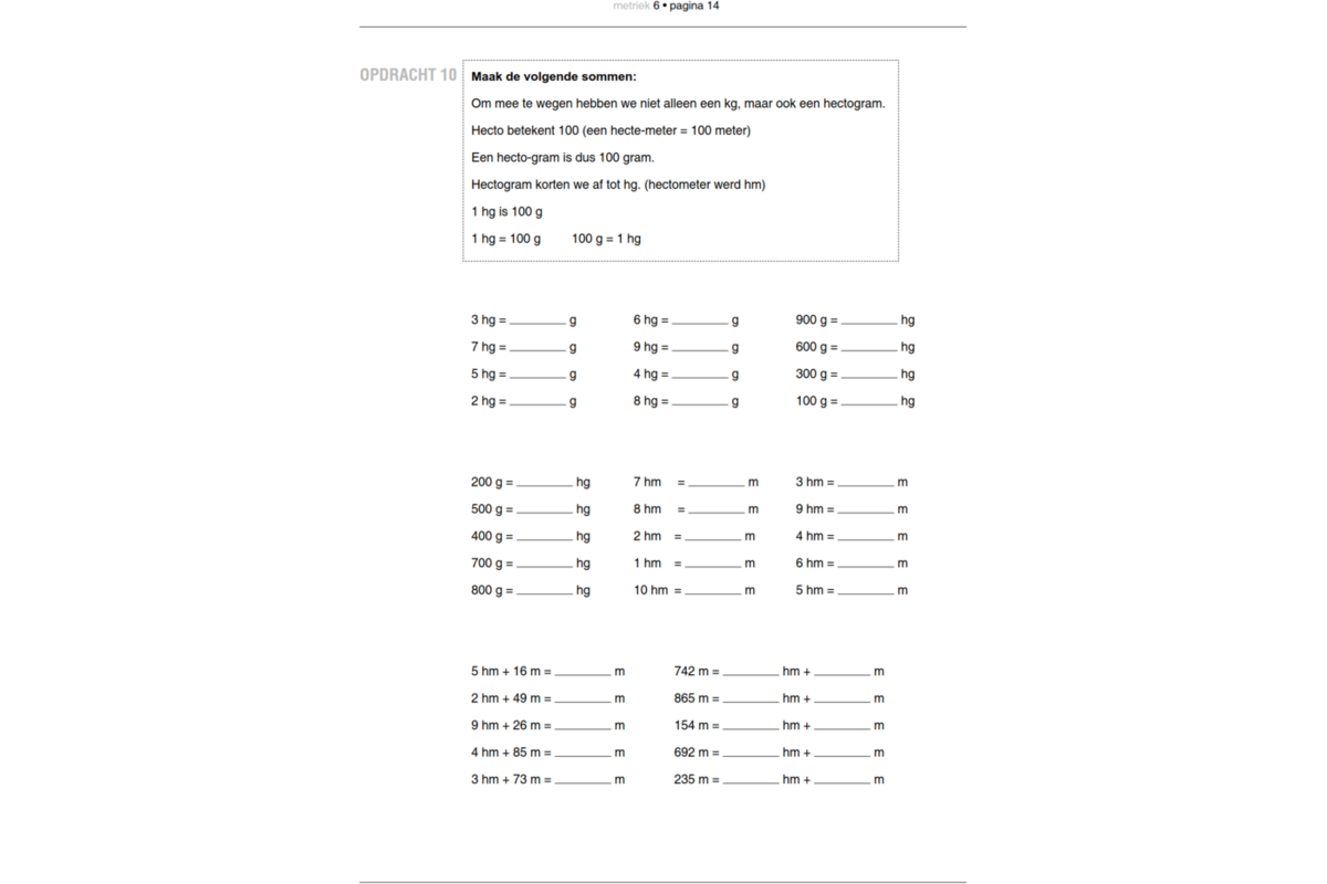 Blokboek Metriek groep 6 (5 stuks)