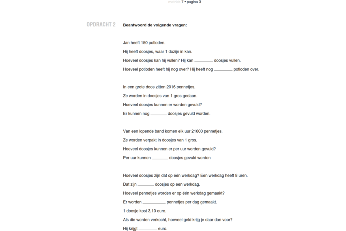 Blokboek Metriek groep 7 (5 stuks)