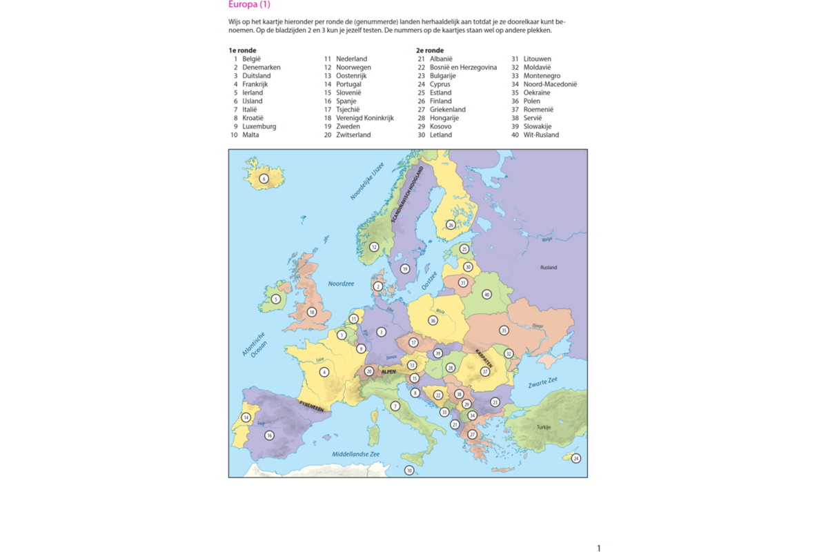 Zelfstandig topo trainen Wereld (5 stuks)