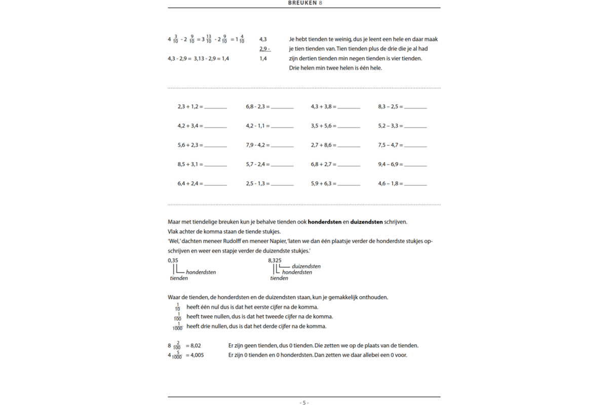 Breuken groep 8 (5 stuks)