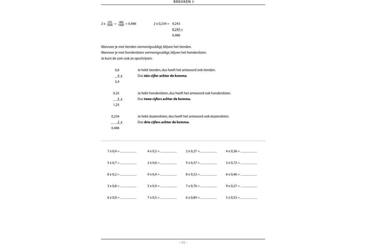 Breuken groep 8 (5 stuks)