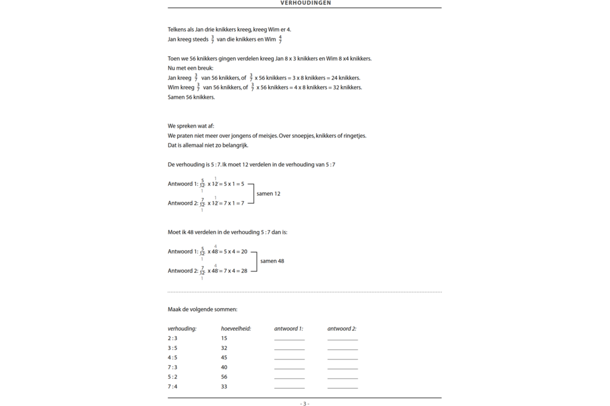 Verhoudingen (5 stuks)