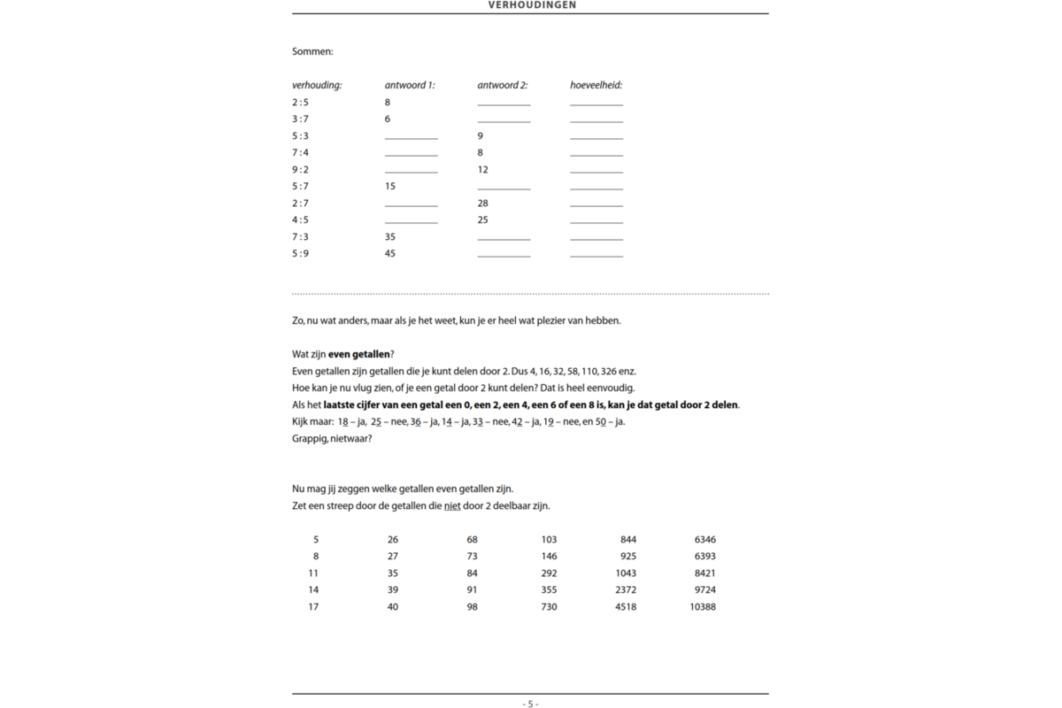 Verhoudingen (5 stuks)