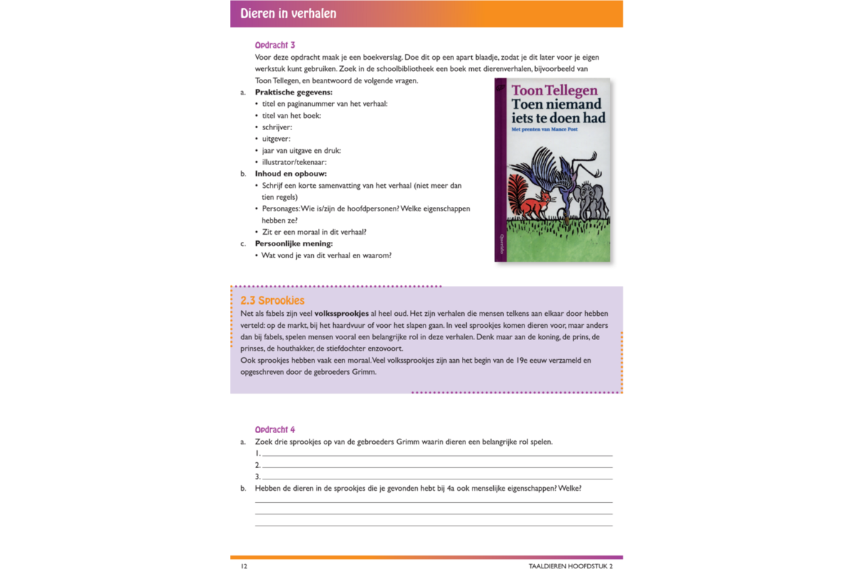 Taaldieren/dierenbundel werkgids