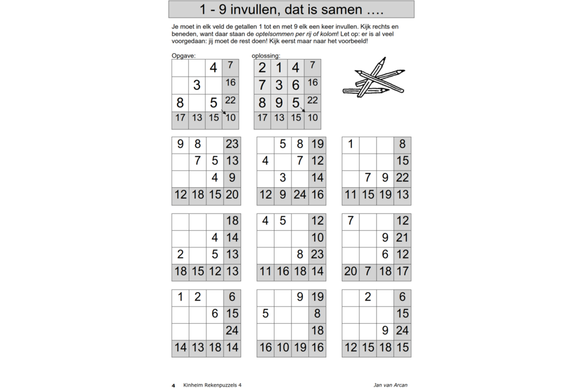 Rekenpuzzels 4 (5 stuks)
