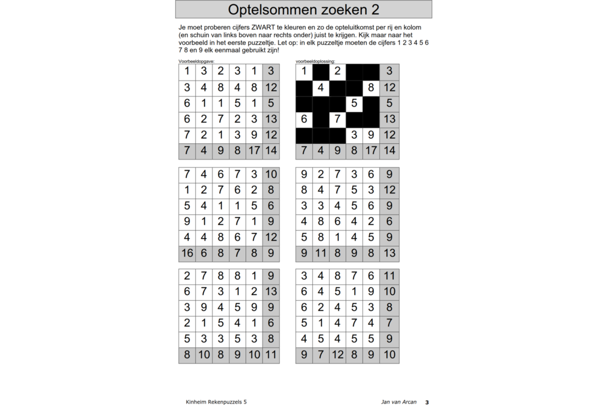 Rekenpuzzels 5 (5 stuks)