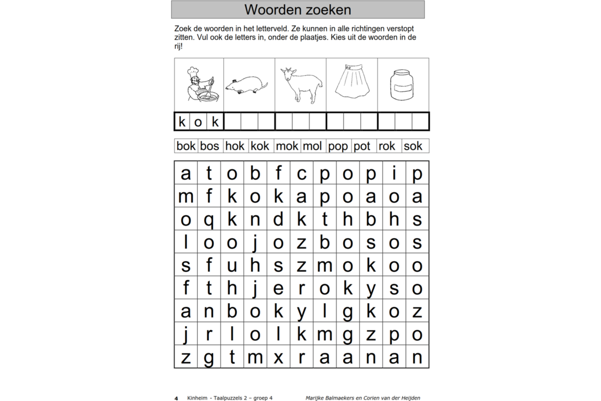 Taalpuzzels 2 groep 4 (5 stuks)