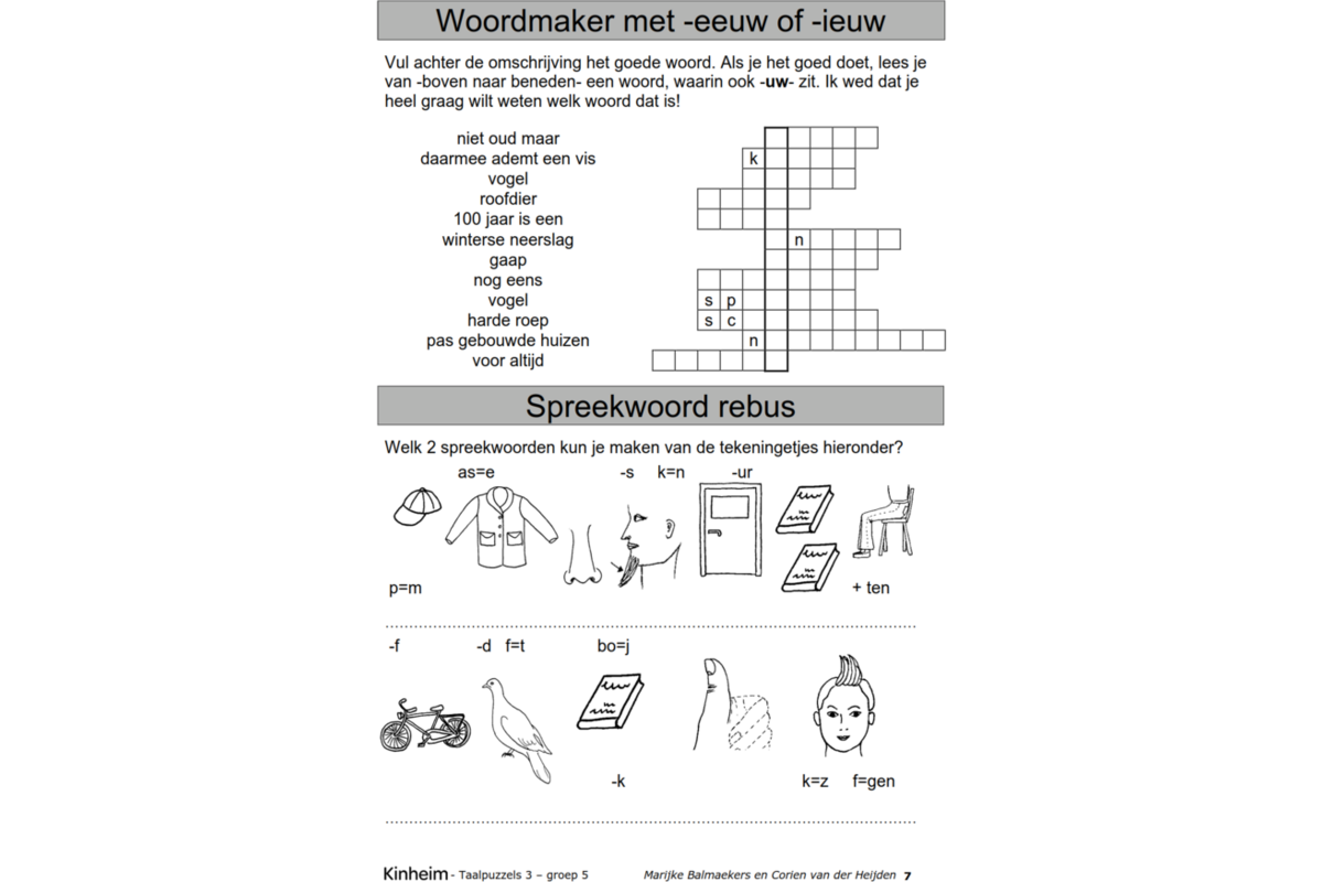 Taalpuzzels 3 groep 5 (5 stuks)