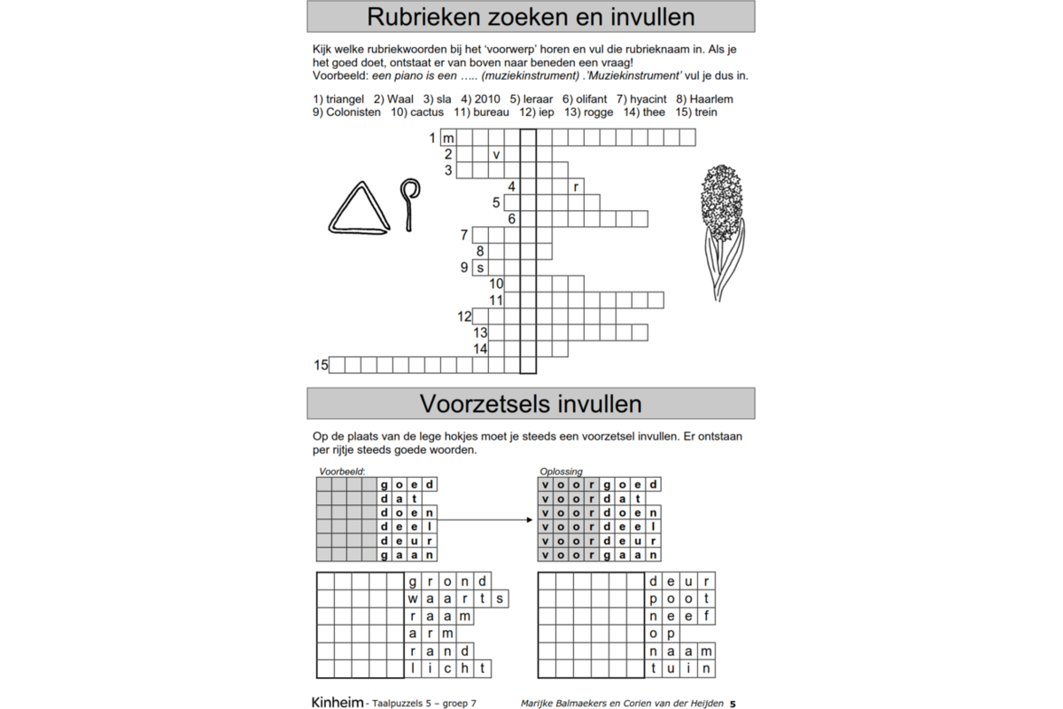 Taalpuzzels 5 groep 7 (5 stuks)