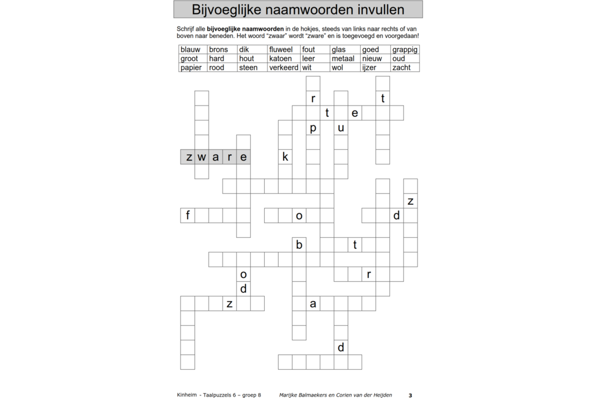 Taalpuzzels 6 groep 8