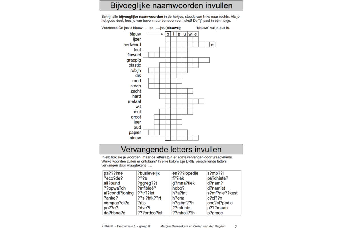 Taalpuzzels 6 groep 8