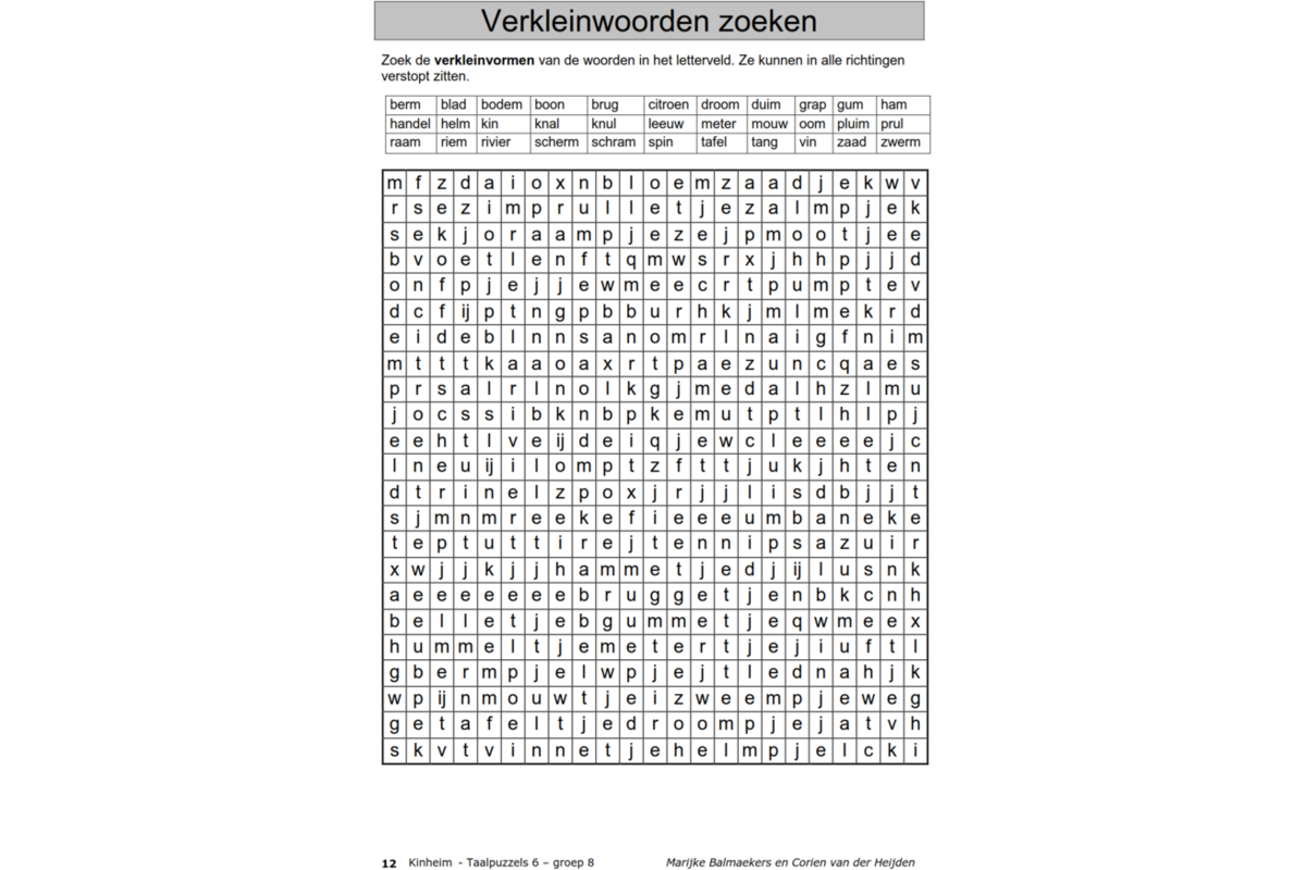 Taalpuzzels 6 groep 8