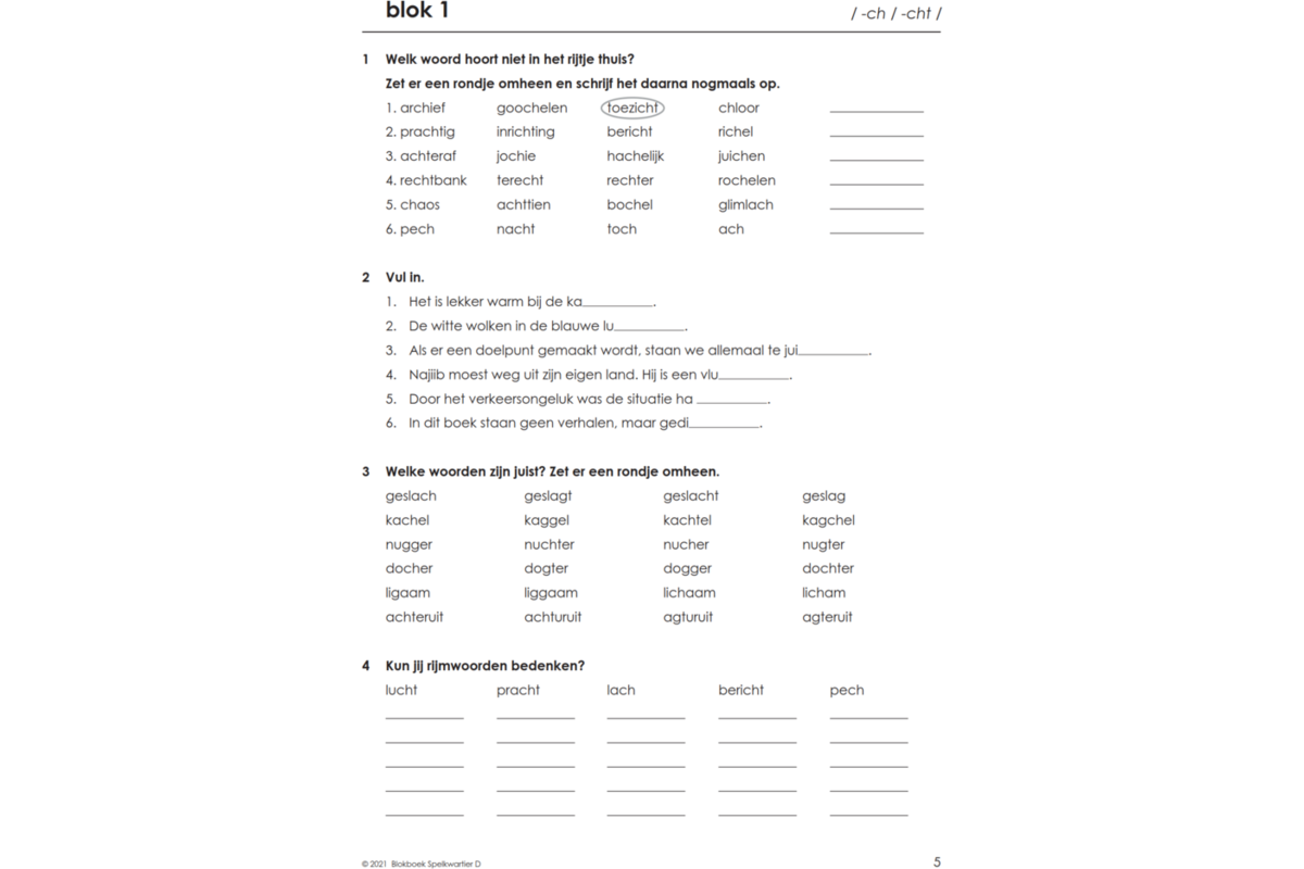 Blokboek spelkwartier D groep 6 - 7 (5 stuks)