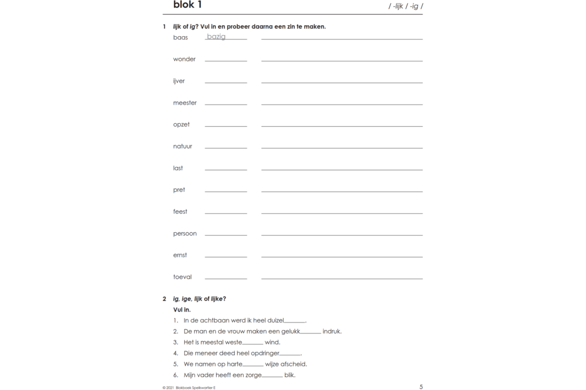 Blokboek spelkwartier E groep 7 - 8 (5 stuks)