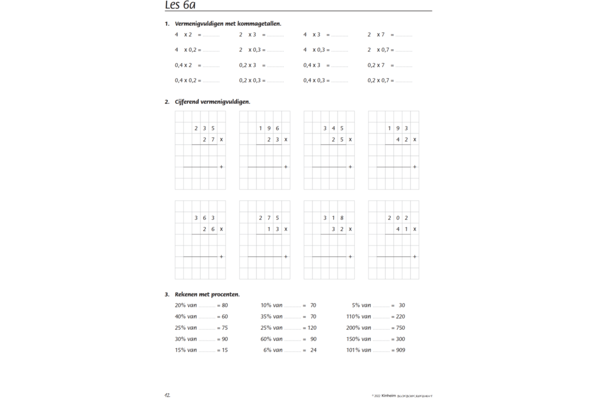 Blokboek rekenen groep 8 (5 stuks)