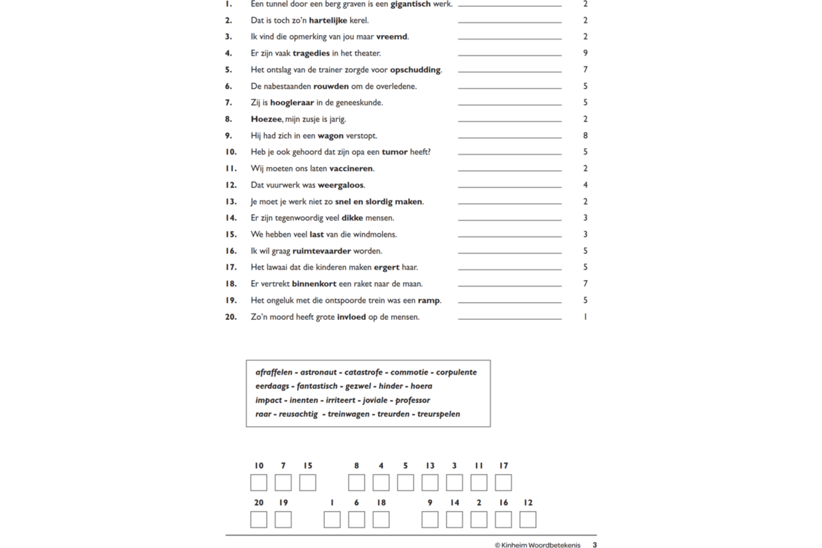 Woordbetekenis (5 stuks)