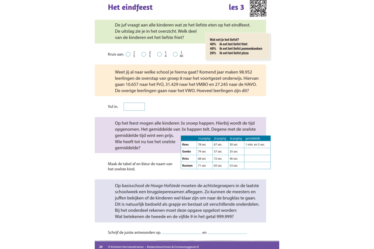 Kerndoeltrainer Redactiesommen & Contextopgaven E (5 stuks)