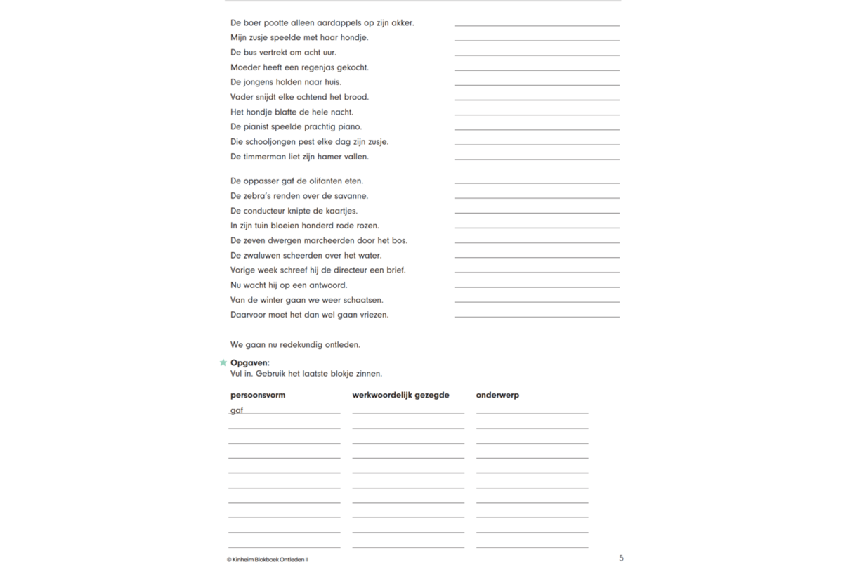 Blokboek Ontleden II (5 stuks)
