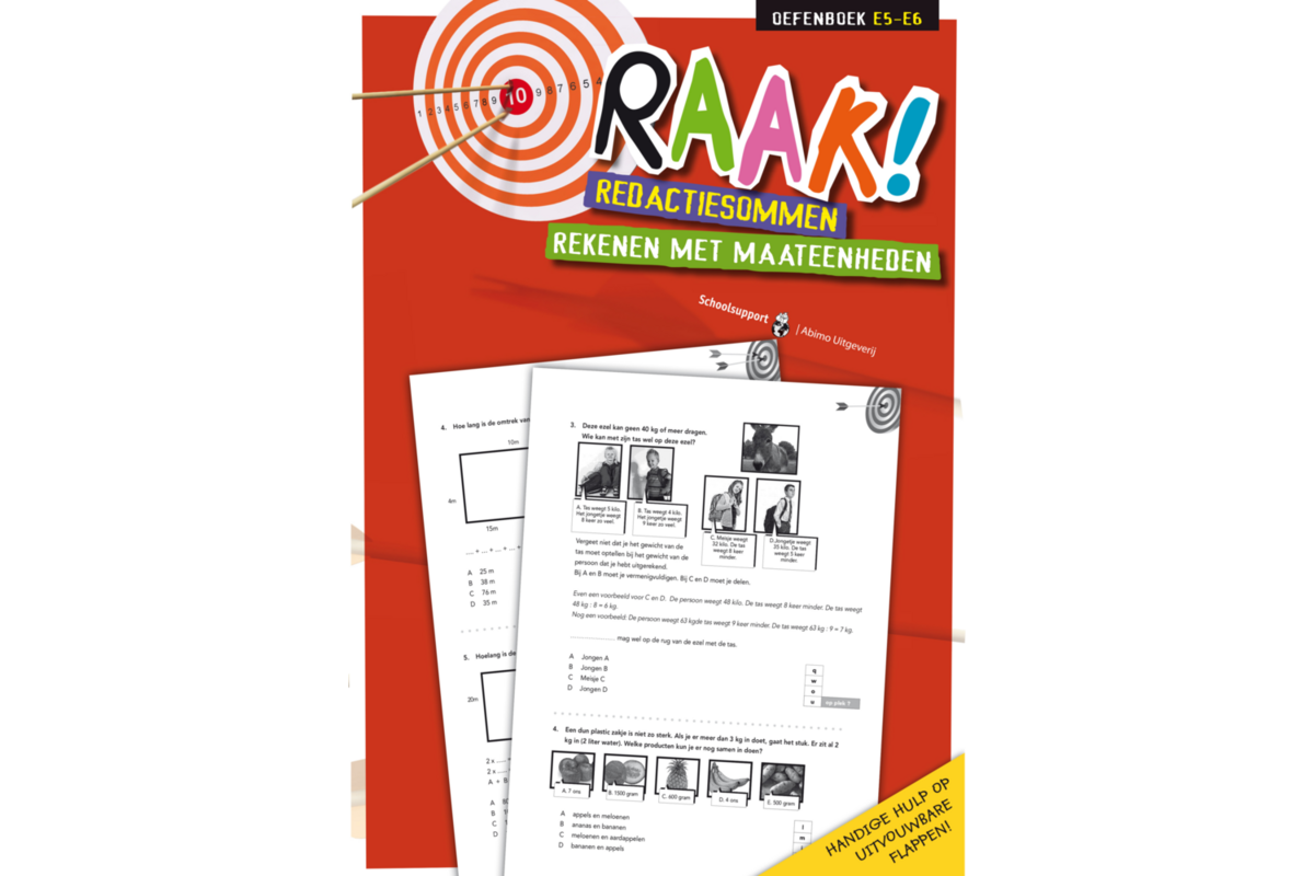 Raak! redactiesommen groep 5-6 werkboek rekenen maateenheden