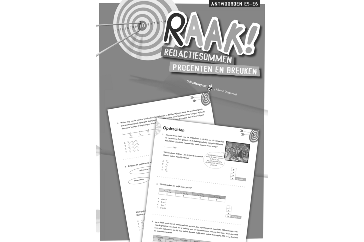 Raak! redactiesommen groep 5-6 antwoordenboek procenten/breuken