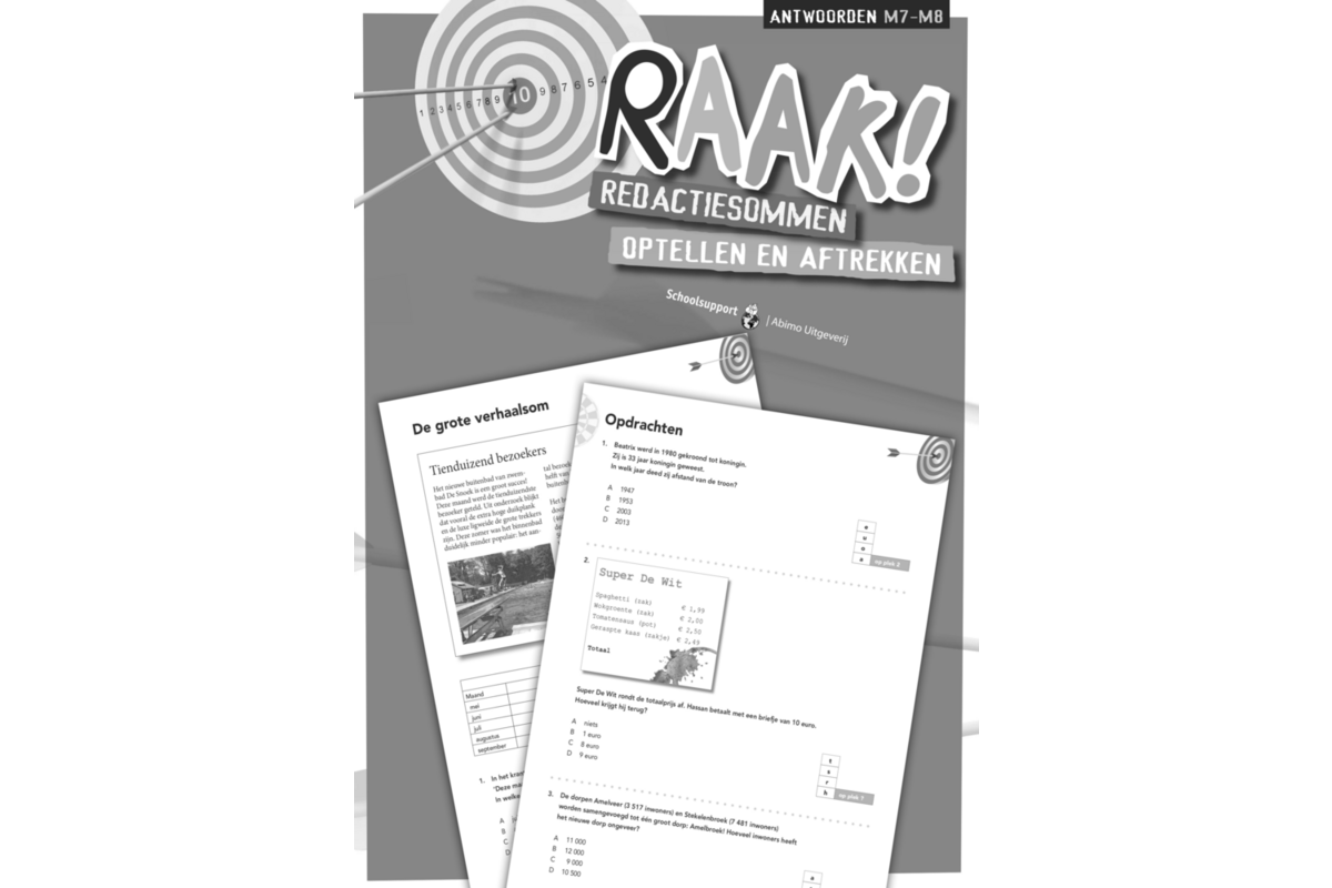 Raak! redactiesommen groep 7-8 antwoordenboek optellen/aftrekken