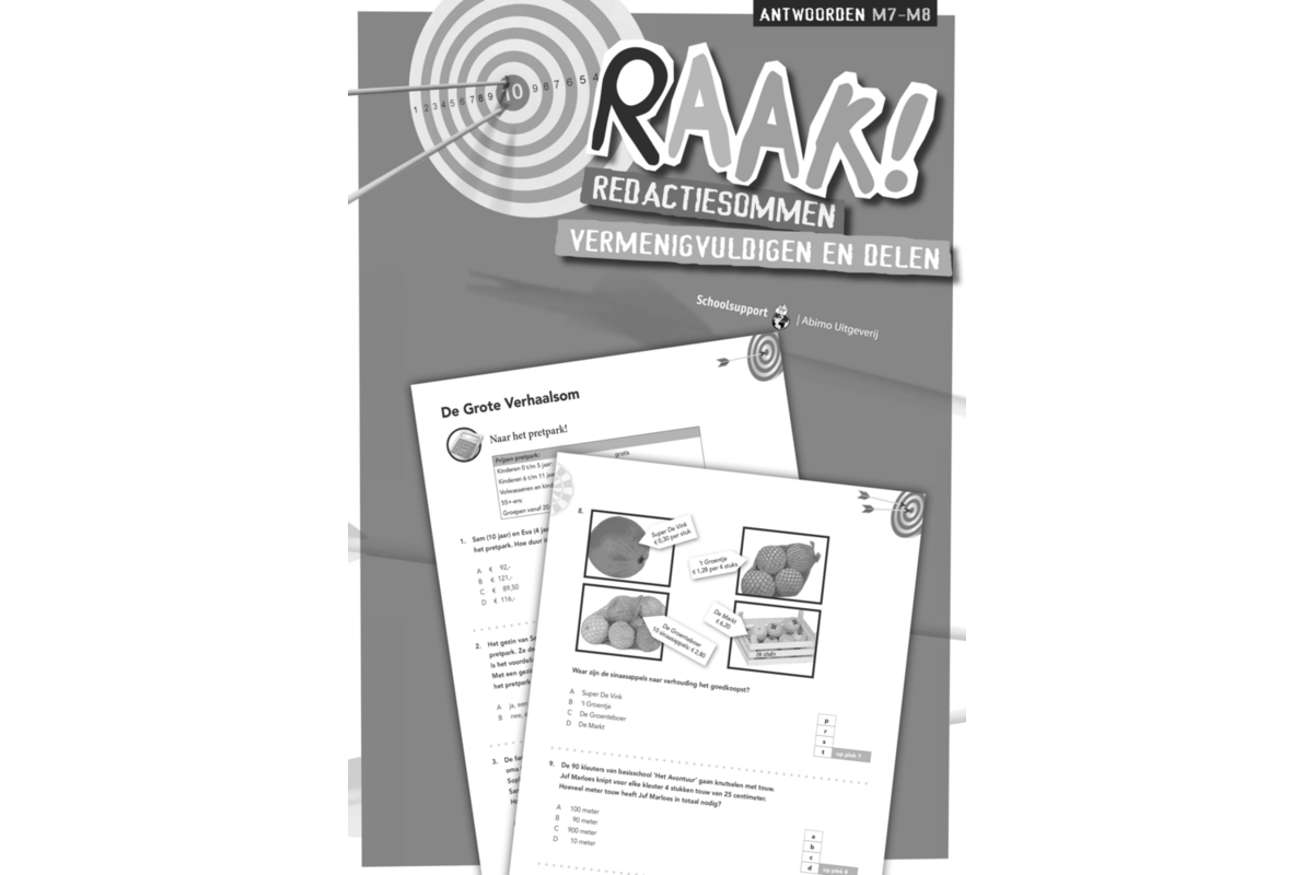 Raak! redactiesommen groep 7-8 antwoordenboek vermenigv./delen