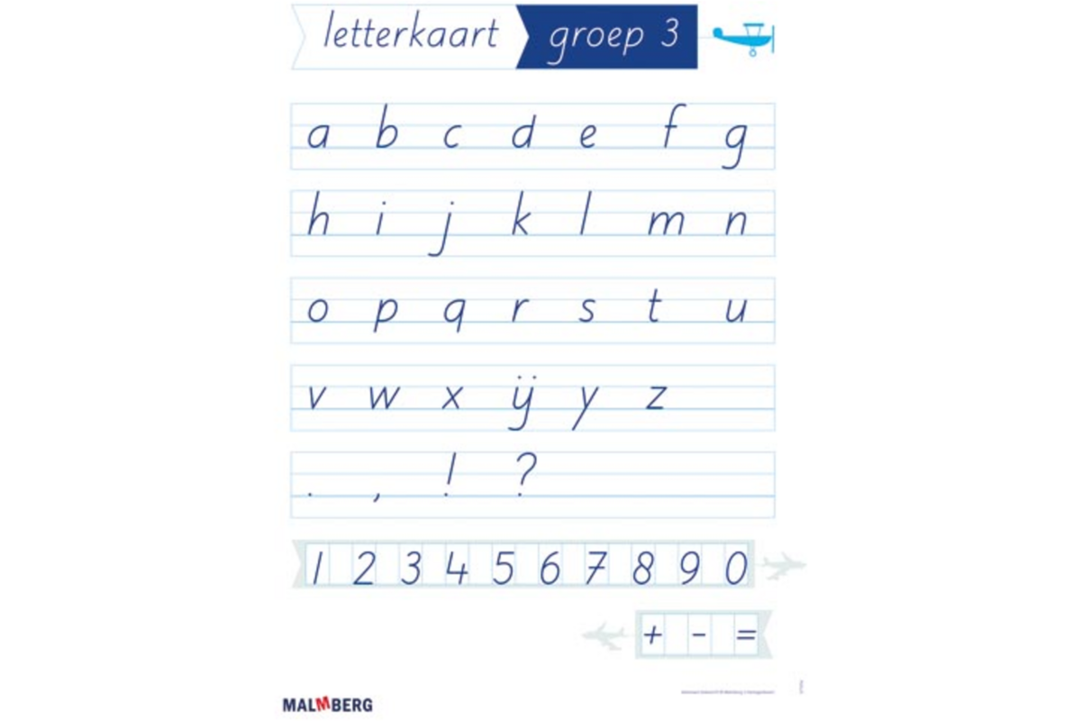 Klinkers blokschrift letterkaart klassikaal groep 3 - 4