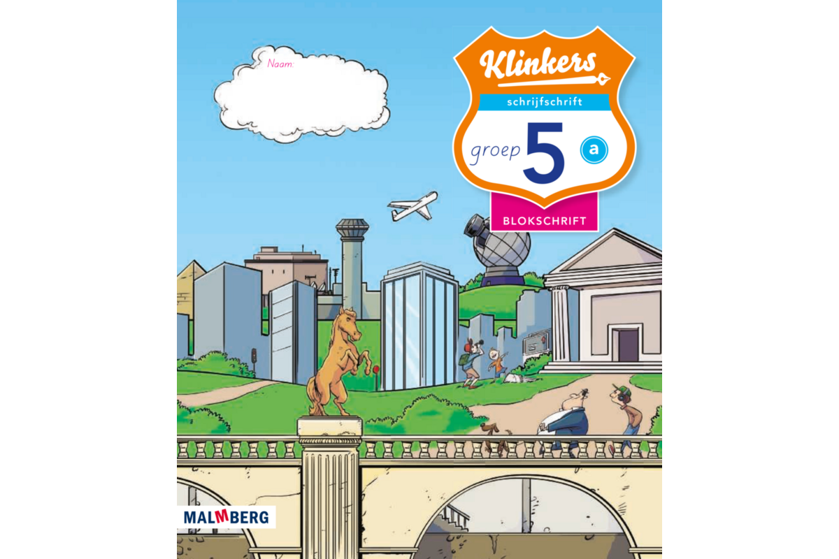 Klinkers blokschrift schrijfschrift A groep 5 (5 stuks)