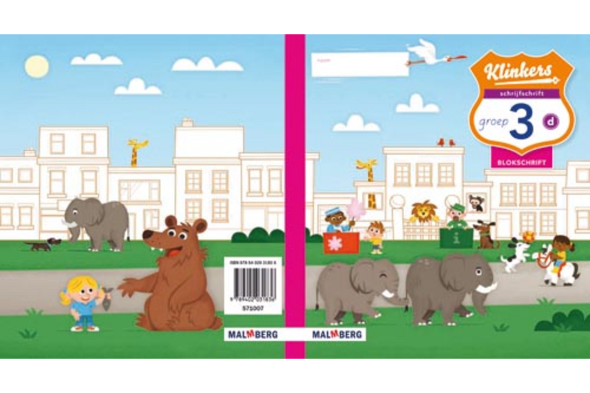 Klinkers blokschrift schrijfschrift D groep 3 (5 stuks)